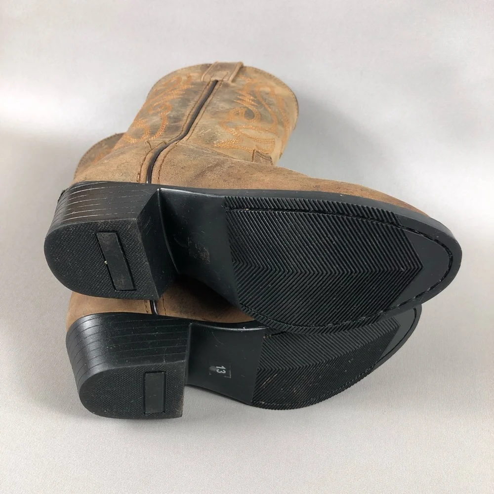 Kids Brown Western Pull-On Boots